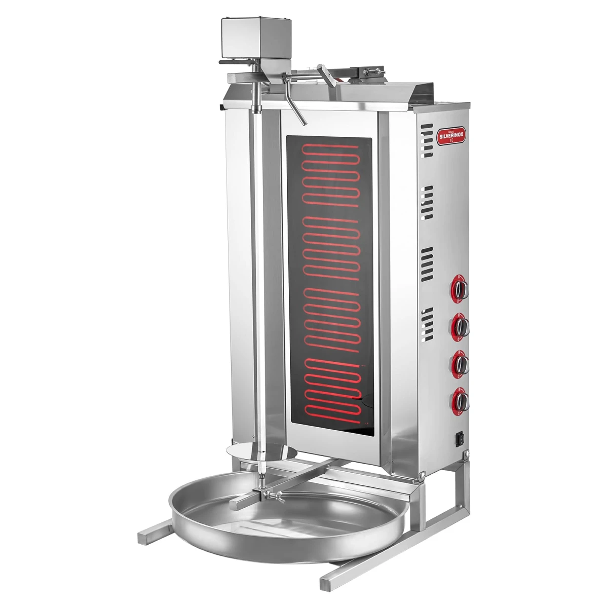 Electric Doner Kebab Grill - Gyros Kebab Machine  1-Phase  4 Burner - Motor Above | E-MA-4