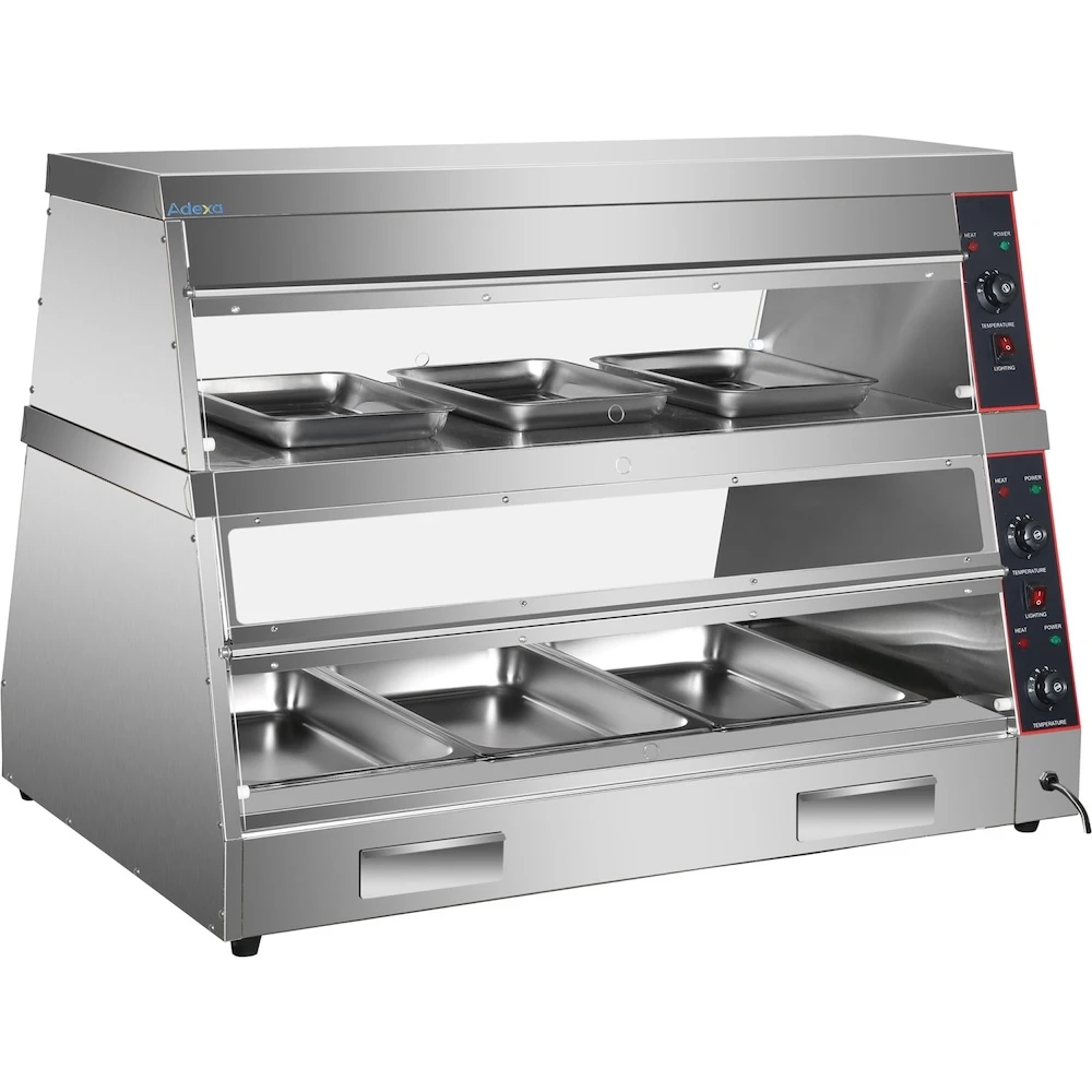Chicken Display Warmer Heated Showcase Food Warmer Countertop Dry Heat and Wet Heat |HW6P