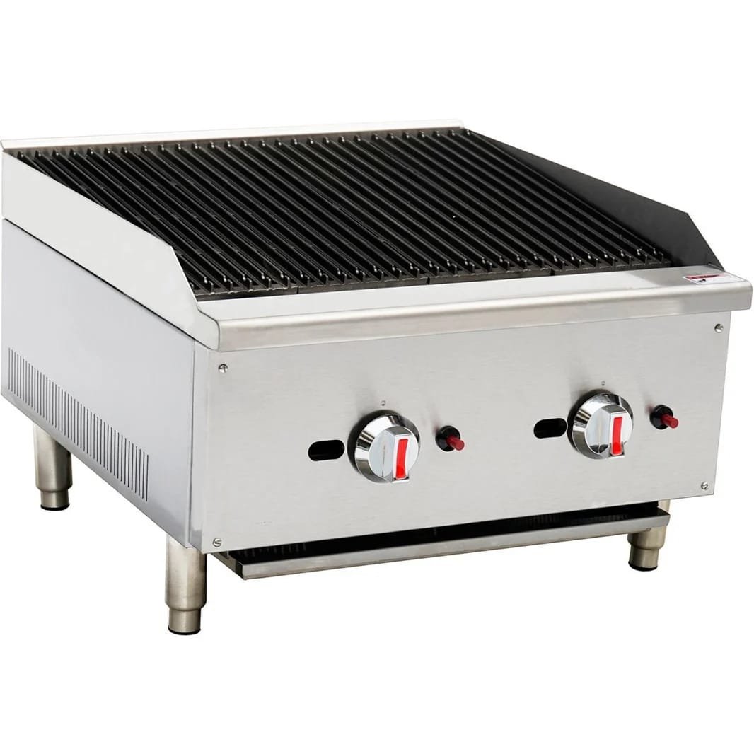 2 Burner Countertop Gas Charbroiler- Chargrill 600mm Model:ECB-24SX