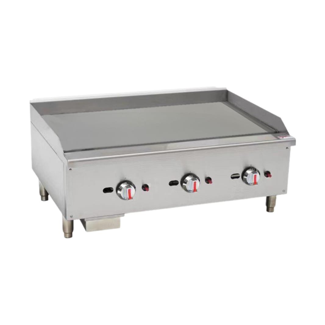 Gas Griddle - Chrome Plate Countertop - Triple Control Model:EGG-36SX-P