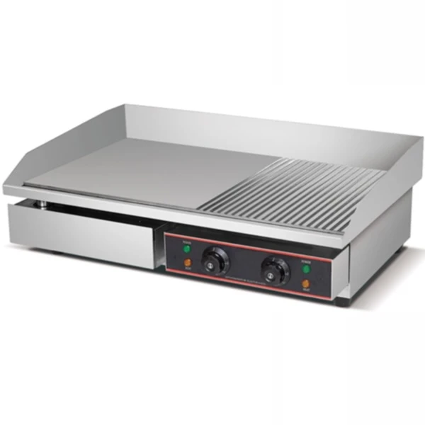 Commercial Griddle Hotplate Table Top 3/1 Ribbed Grill Quatrone- HEG-822