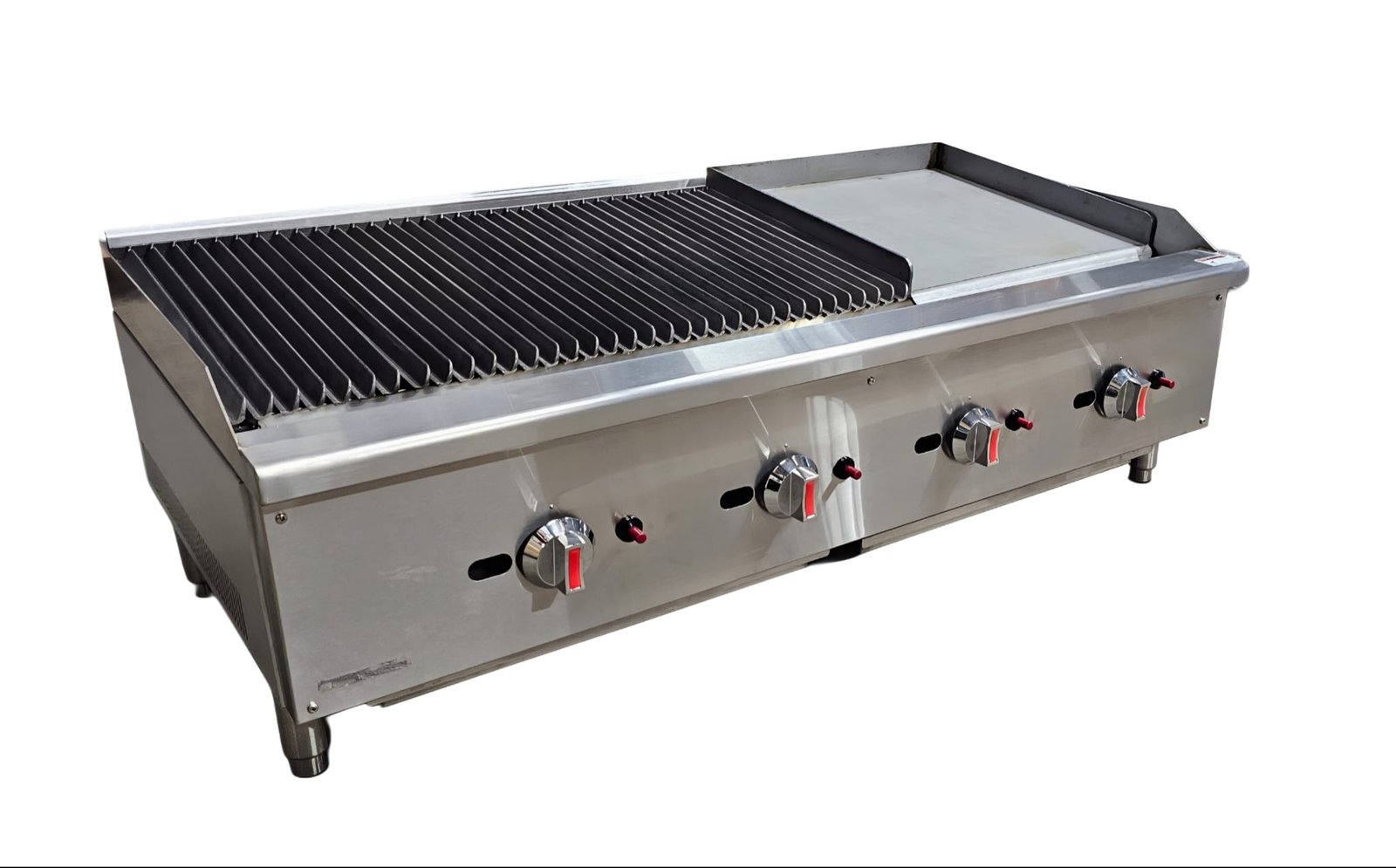 4 Burner Countertop Gas Chargrill - Charbroiler With Hotplate 1200mm - Model:ECB-48SX - H