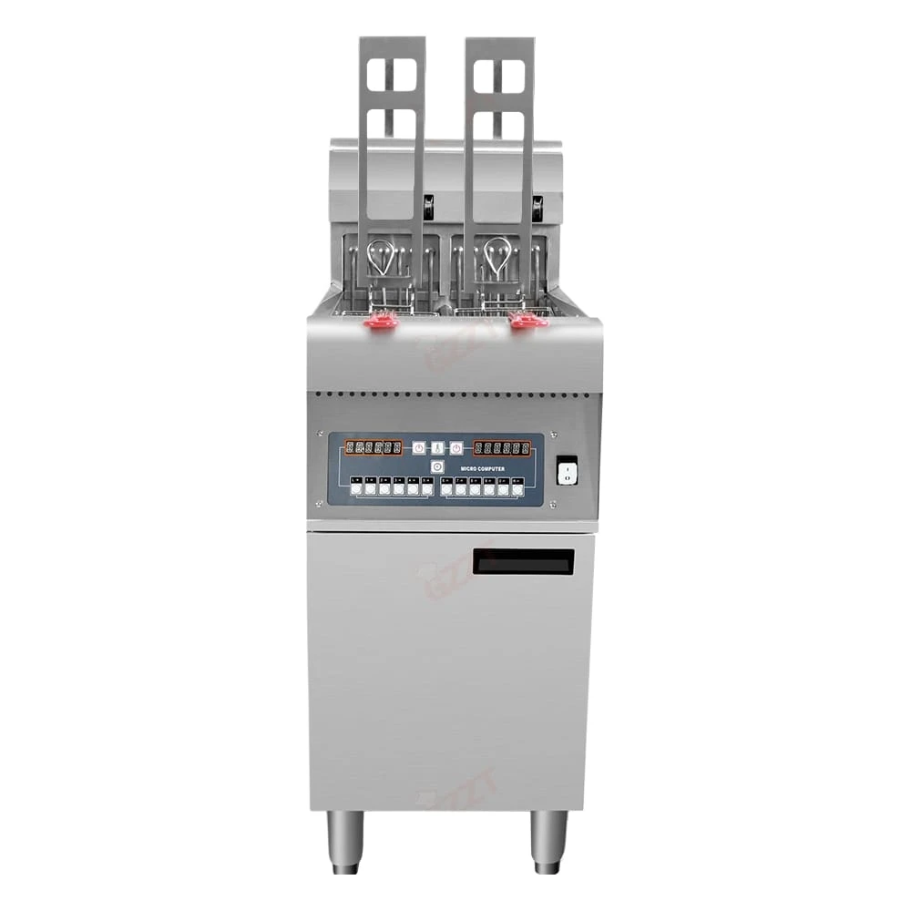 Freestanding Electric Fryer Automatic Lift Up - Programmable Micro Computer 18 Kw - Double Tank- Quatrone | Model:HEF-871A2