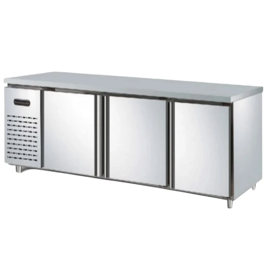 Commercial 3 Door Counter prep fridge - Stainless Steel Quatrone | TC0-4L3F